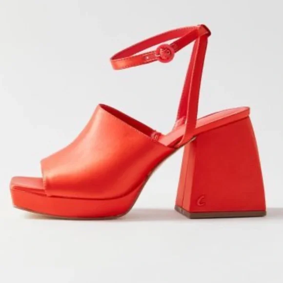 NIB Sam Edelman Circus Miranda Tangerine Tango Ankle Strap Block Heeled Sandals - Picture 9 of 9